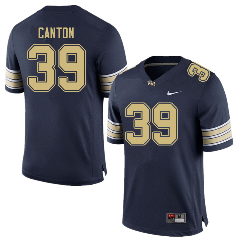 Men #39 Myles Canton Pitt Panthers College Football Jerseys Sale-Navy